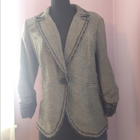 Black and white blazer