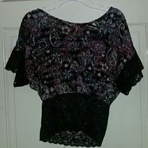 Pink floral crop top