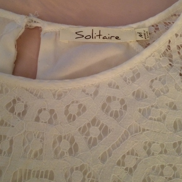 Solitaire white lace double-layer blouse - Picture 2 of 4