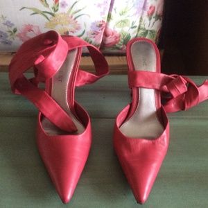 Nine West reddish pink heels