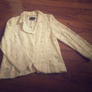 Cynthia Rowley lace off-white blazer