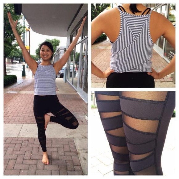 LULULEMON BLACK HIGH TIMES TECH MESH 7/8 PANT 6 SM - Picture 4 of 4