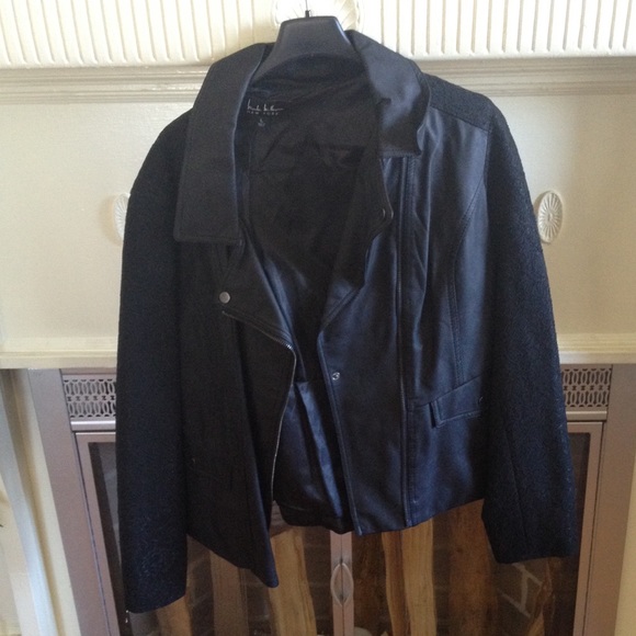 Nicole Miller Black Mixed Detail Jacket