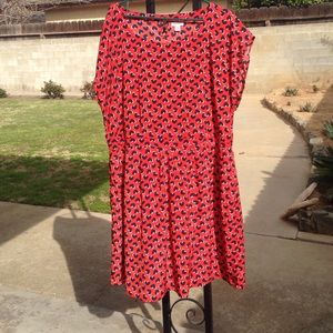 Old navy heart print dress in red and navy blue.