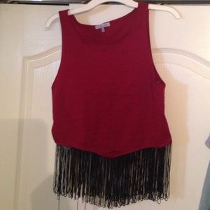 Charlotte ruse fringe crop top