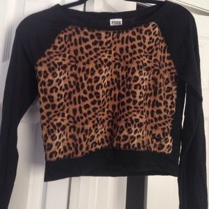 PINK longsleeve cheetah print top