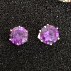 Purple stud earring