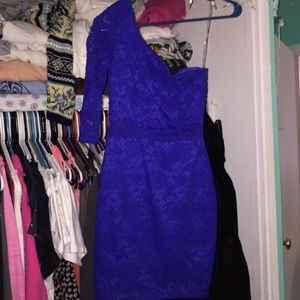 Royal blue sleeved dress