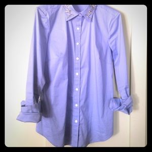 Jeweled Collar Ann Taylor Perfect Shirt