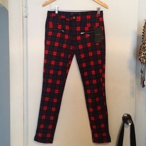 Plaid skinny pant