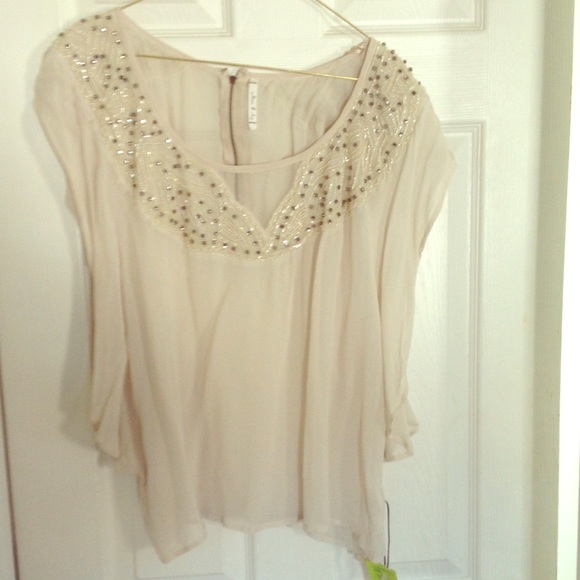 Sheer beaded top NWT