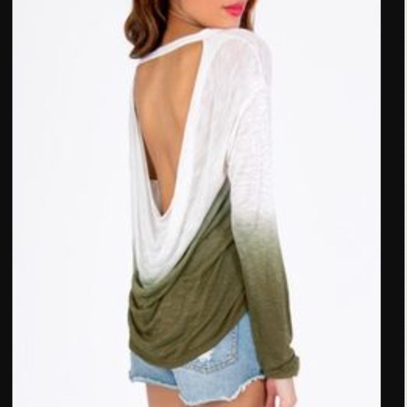 Tobi 'Burn Out Slub Top' Ombré Green