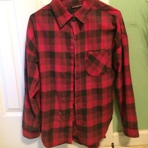 Brandy melville oversized red and black flannel