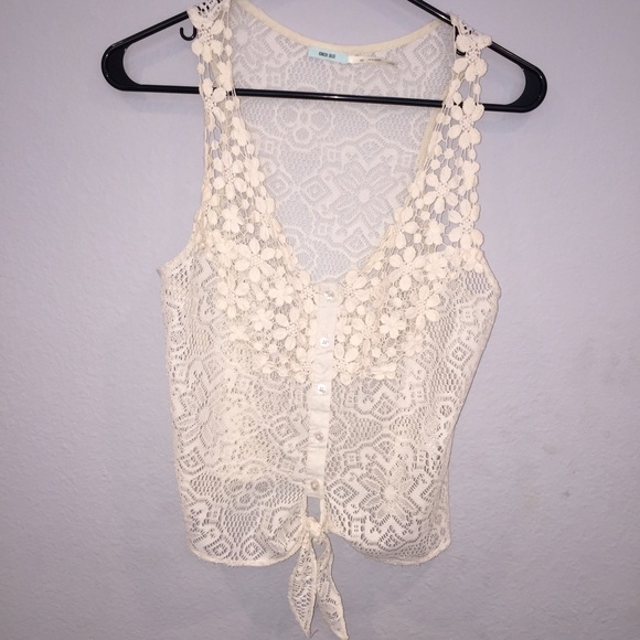 Urban Outfitters Cream Lacey Tank