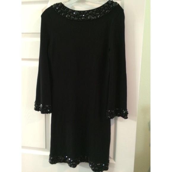 INC black dress with beaded design - Picture 2 of 3