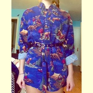 Button up bear shirt by Chaps/Ralph Lauren