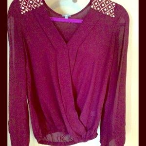 Burgundy blouse