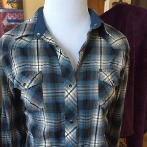Kuhl flannel shirt blue plaid
