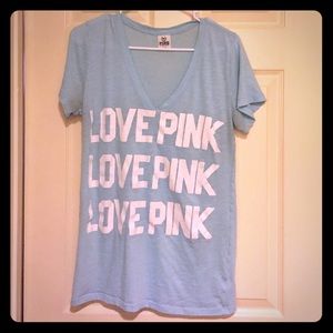 Victoria Secret Pink Baby Blue Shirt