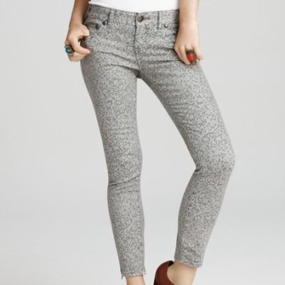 Free People Lace Patterned Skinny Denim