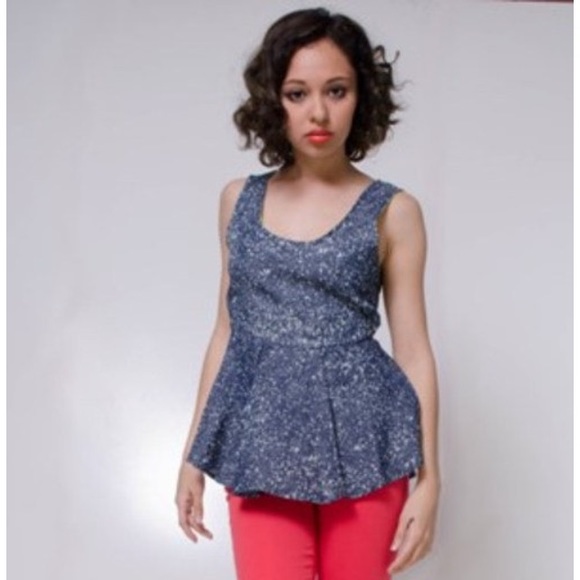 Jean dyed peplum top