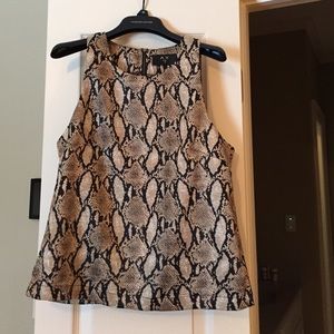 Sleeveless snake print blouse