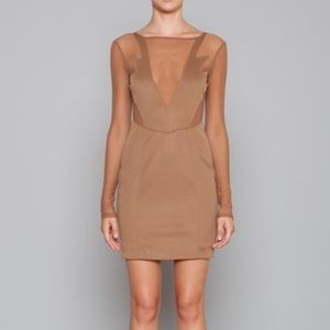 Nude dress with sheer detail