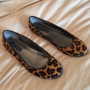 Calf hair leopard flats
