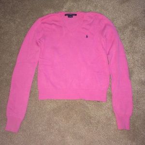 Hot pink polo sweater