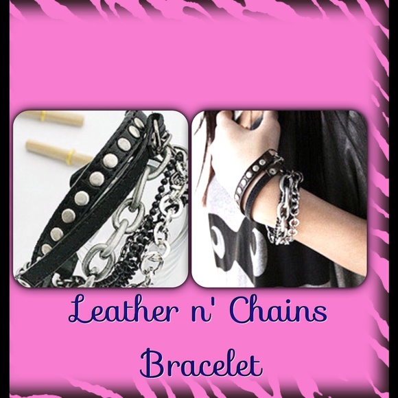 Leather'n chains Bracelet