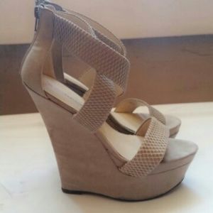 Beige wedges