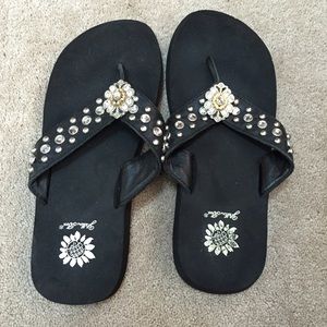 Yellow Box flip flops