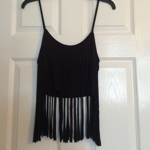 Black fringe tank top