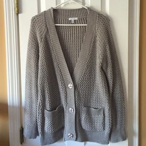 Grey with silver threading grandpa sweater