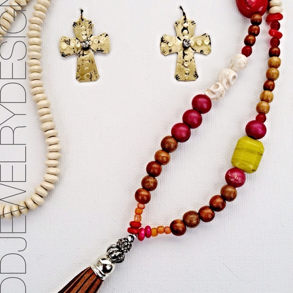 Earrings and necklace handcrafted In the USA