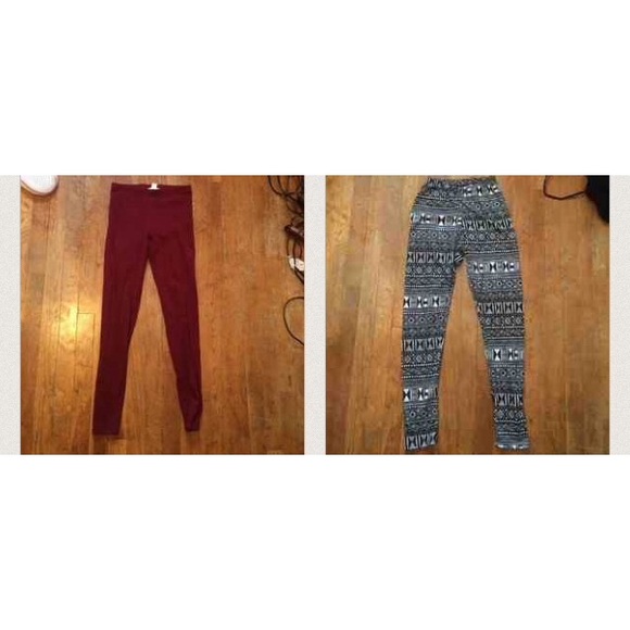 **Bundle** Aztec leggings & maroon leggings