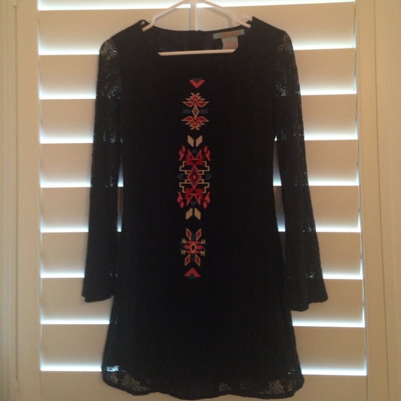 Black Aztec print dress