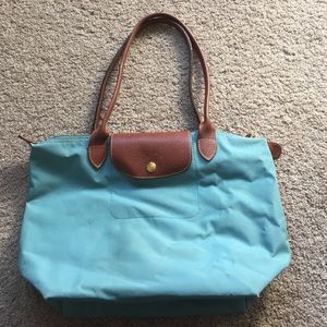 Blue/Green medium Longchamp Le Pliage