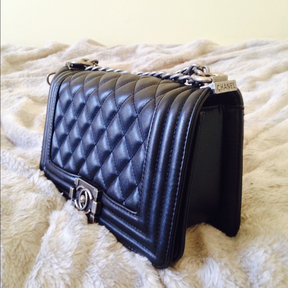 Black leather bag