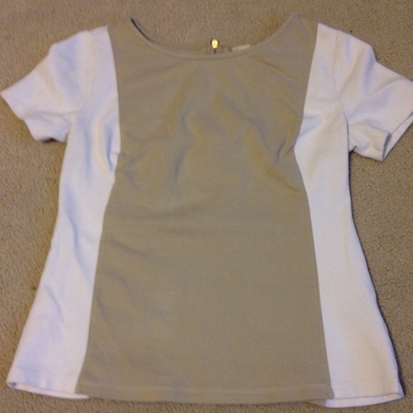 Tan and white BR ponte shirt