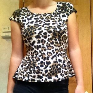 Leopard peplum shirt