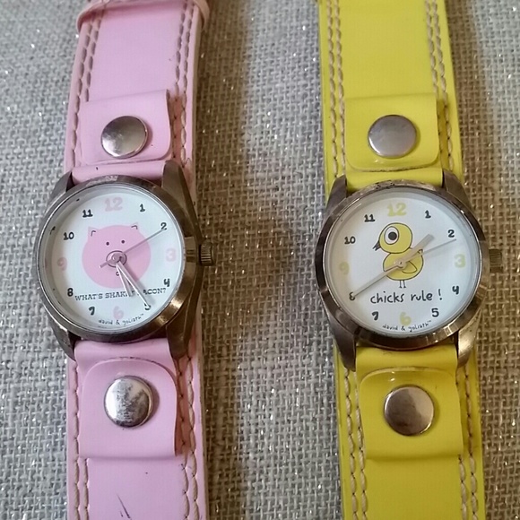 David and Goliath patent leather watches