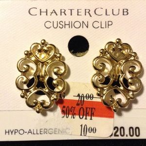 Gold Clip Earrings