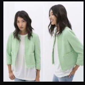 Zara mint tweed blazer