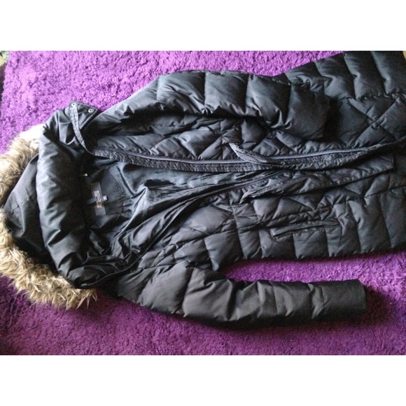 Kenneth Cole Down Jacket with Faux Fur Hood