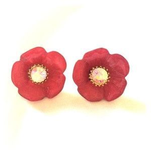 Betsy Johnson pink floral stud earrings