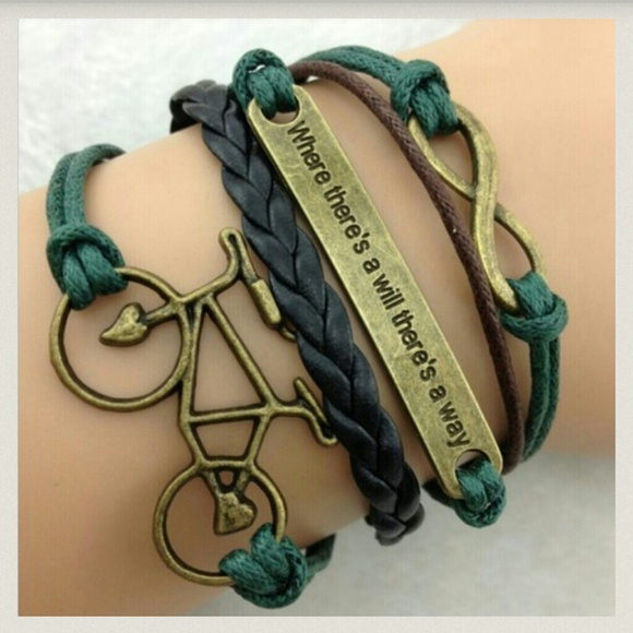 Jewelry - Sale Green Bicycle Infiniti Motivation Bracelet