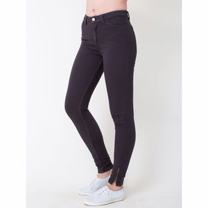 Stretch bull denim side zip pant
