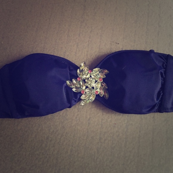 PINK Victoria Secret navy blue bikini top