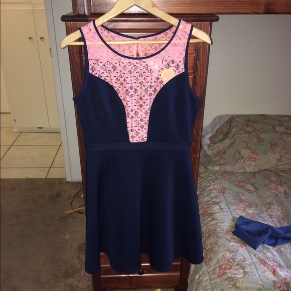 Navy blue & Pink dress
